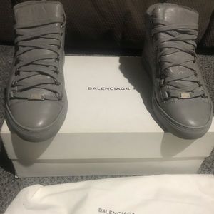 Grey leather arena Balenciaga sneakers Sz 8